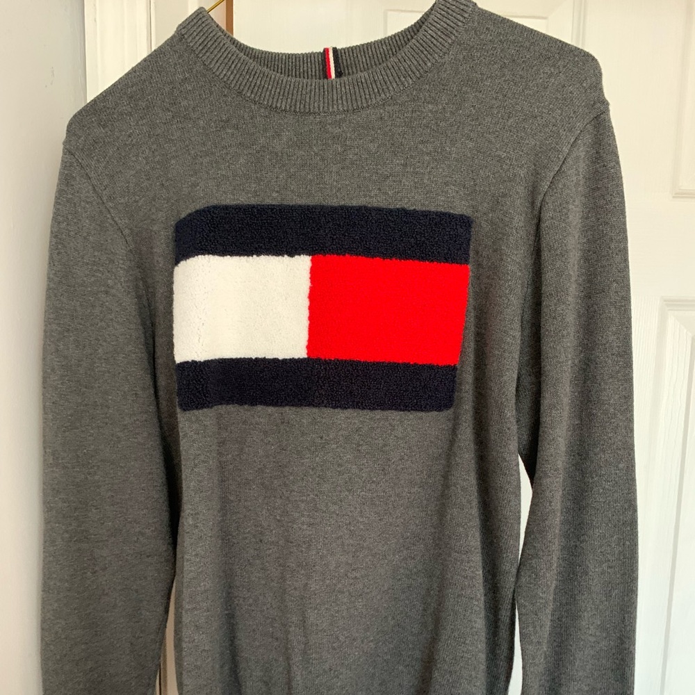 Tommy Hilfiger Flag Knit Sweater Grey - XS